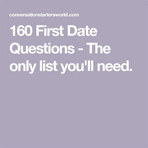 160 First Date Questions